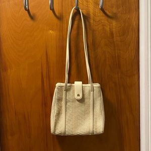 Etienne Aigner white woven purse